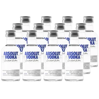 Absolut Vodka Original Miniatur 12er Pack – Der Schwedische Klassiker In 12 Kleinen Flaschen – Ideal Für Unterwegs – 12 X 50 Ml