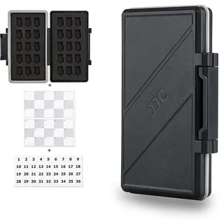 JJC 30 Slots Micro SD Kartenhalter Wasserdicht Speicherkarte Tragetasche Aufbewahrung für 30 Micro SD/SDXC/SDHC Karten