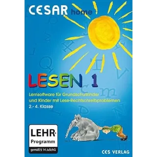 CESAR home Lesen 1: Lernspiele zum Lese-Rechtschreiberwerb: Lernsoftware für Grundschulkinder und Kinder mit Lese-Rechtschreibproblemen. 2. bis 4 Klasse. Für Windows XP/Vista/7