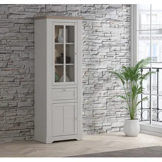 Forte Vitrine Iloppa 76 x 44,3 x 209,8 cm Braun/Weiß
