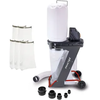 Practixx Absauganlage PX-AS-550 Practixx 75L Volumen 550W Luftleistung 1150m3/h 4-tlg Set | 5x Säcke