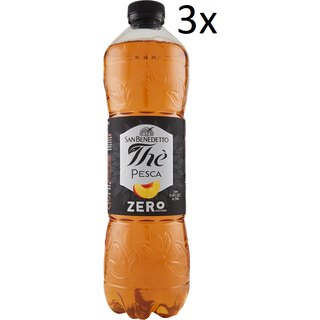 3x San benedetto Zero Eistee The' Pfirsich PET 1,5L ohne Zucker tea erfrischend