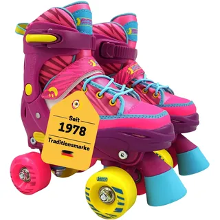 Best Sporting Rollschuhe Kinder Mädchen I Rollschuhe größenverstellbar 28-31 I robuste Inliner für Kinder mit Bremse I pink I Rollerskates Schuhe Kinder I Inliner mit 4 Rollen