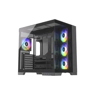 View A-RGB , Tower-Gehäuse - schwarz, Tempered Glass x2