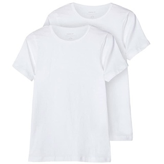 NAME IT - T-Shirt NKMT-SHIRT SLIM 2er-Pack in bright white 146/152