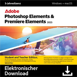 Adobe Photoshop & Premiere Elements 2025 STE 3 Jahre Download & Produktschlüssel