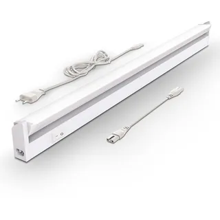 B.K.Licht LED Leiste mit Ein-Ausschalter, neutralweiße Lichtfarbe, schwenkbar, Unterbauleuchte Küche, LED Lichtleiste Küche, Schrankbeleuchtung, 54,7x6,1x2,4cm
