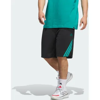 adidas Legends 3-Streifen Basketball Shorts, Black/Pure Teal, S 7
