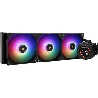 Thermalright CORE VISION 360 Black ARGB CPU AIO Kühler, IPS LCD Bildschirm mit 480*480 Auflösung, für AM5&Intel 1700/1851, leistungsstarker 360 Specs Wassergekühlter Kühler mit 2.1in abnehmbarem Displ