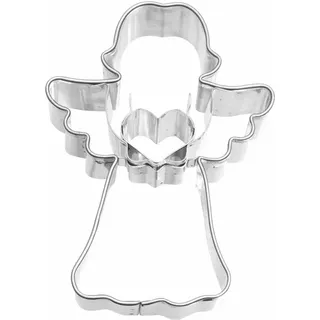 RBV Birkmann Birkmann, Plätzchen-Ausstechform Engel mit Herz, 7 cm, Edelstahl, mit Innenprägung, hochwertige Qualität