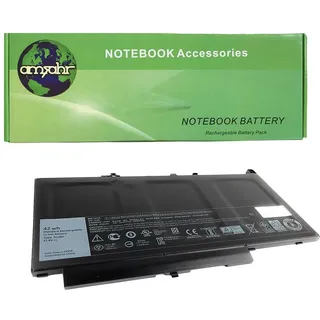 amsahr 7CJRC-03 Ersatzakku Dell 7CJRC, Latitude 12 E7270, 12 E7470 (11.4V, 42Wh, 3530mAh, 3 Zellen) - Inklusive Stereo-Ohrhörer schwarz