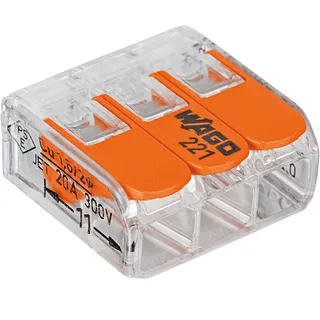 WAGO Compact-Verbindungsklemme bis 4 mm2 3-Leiter 1 St. 221-413