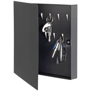 Schlüsselkasten, Schwarz, Metall, 30x30x4 cm, Garderobe, Schlüsselboards & -kästen