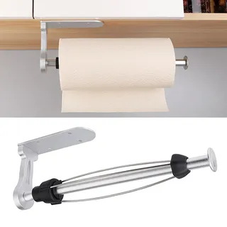 Pasdrucn KüChenrollenhalter Ohne Bohren Kuchenroller Halter, Küchenrollenhalter Schwarz, Papierrollenhalter Selbstklebend, Küchenpapierhalter Wand, Küchenrollenhalter Wand Für Speisekammer (Silber)