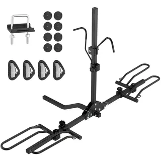Vevor Fahrradträger zur Anhängerkupplung, 2-Fahrrad-Plattform-Stil, 36 kg Kapazität, Fahrradträger-Kupplung für 31,75/50,8 mm Empfänger, Zusammenklappbarer Fahrradträger für Auto, Lkw SUV, 1,25"/2" Rechteckige Schnittstelle
