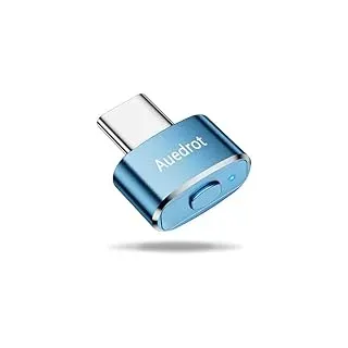 AUEDROT Mouse Jiggler USB-C Nicht Nachweisbar Mover mit Schaltertaste, Metall Maus Beweger Automatisch Maus Jiggler mit 2 Jiggler-Modi, Treiberfrei, Plug & Play, Hält Computer/Laptop Wach, Blau