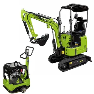 Zipper Diesel-Minibagger 7,0kW 8kN + Diesel-Rüttelplatte 3,6kW 30,5kN Combo-Set