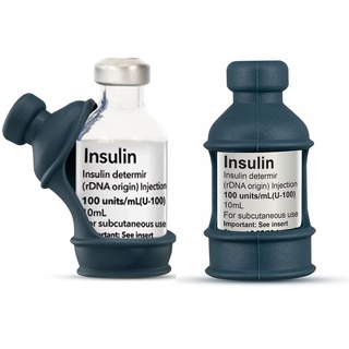 3 Stück Insulin Fläschchen Schutzhülle für Diabetiker, Silikon Insulinflasche Schutzhülle zum Schutz der Insulin-Phiole vor dem Brechen (Grau)