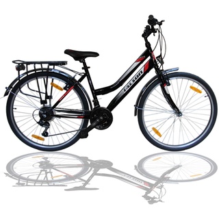 Talson 26 Zoll Damenrad 21Gang 26" Damen Fahrrad Black mit Beleuchtung nach STVZO