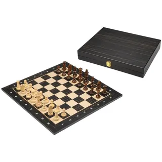 Philos 2515 - Schachset schwarz, Turnier, Feld 50 mm, mit Holzkassette für Schachfiguren