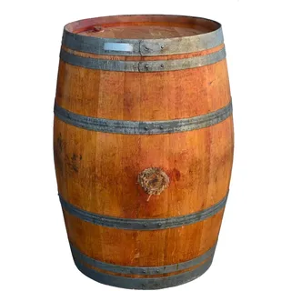 Temesso 225L Weinfass GEÖLT als Stehtisch - 100% Leinöl
