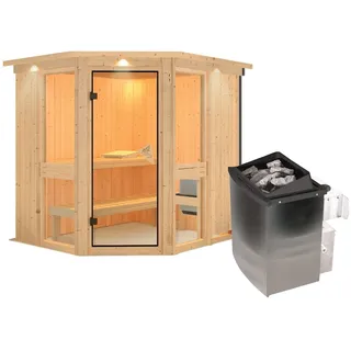 Karibu Amelia 1 inkl. 9 kW Ofen + integrierte Steuerung + Dachkranz