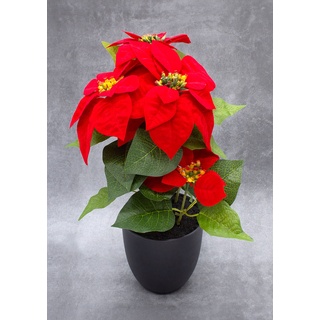 Künstlicher Weihnachtsstern groß - 40 cm - Deko Poinsettia Blume künstlich