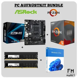 PC Bundle Aufrüstkit ASRock A520M-HVS + RYZEN 5 5500 + 16GB DDR4 RAM + WIN11 PRO