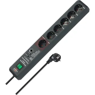 Brennenstuhl Steckdosenleiste 6-fach 3 m Anthrazit
