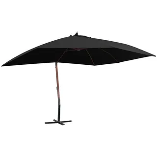 vidaXL Ampelschirm mit Holzmast 400 x 300 cm Schwarz