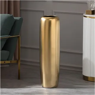 CHEKZ Große Bodenvase, 95cm hohe Standvase, Anspruchsvoll Porzellan Bodenvase, Gold Keramik Blumenvasen für Büro, Heim, Wohnzimmer, Eingang, Küche, Deko Zweige und Blumen (Size : 20x60cm)