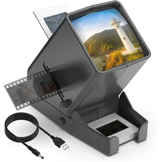 None 35 mm Dia-Viewer, 3-fache Vergrößerung, USB-betrieben/Batteriebetrieb