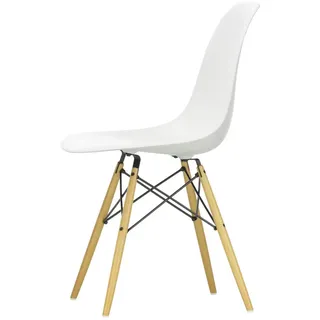 Vitra - Eames Plastic Side Chair DSW, Ahorn gelblich / weiß (Filzgleiter weiß)