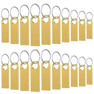 WOOOLKEN USB Stick 128MB 20 Stück USB Sticks Metall 20er Pack Gold High Speed Speicherstick USB-Sticks Memory Stick zum Kopieren von Daten von einem Computer Oder Einem Anderen Gerät