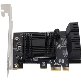 Annadue PCIe SATA Karte 6 Port,SATA Erweiterungskarte,SATA Controller Erweiterungskarte mit PCI Express Gen.3,Unterstützung für SATA Gen III 6Gb/s Festplatte