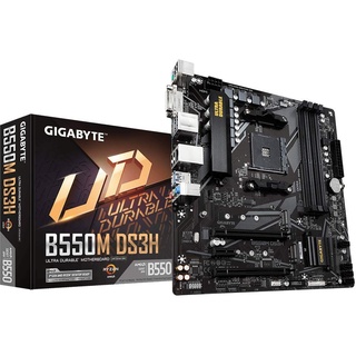 Gigabyte B550M DS3H (AM4 AMD/B550/Micro ATX/Dual M.2/SATA 6Gb/s/USB 3.2 Gen 1/PCIe 4.0/HMDI/DVI/DDR4/Motherboard)