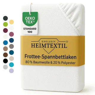 EXKLUSIV HEIMTEXTIL Spannbettlaken Frottee 90 - 100 x 200 cm Weiß