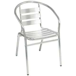 Mojawo Aluminium Gartenstuhl 2 x 55 x 60 x 85 cm silber