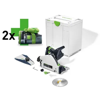 Festool Tauchsäge TSC 55 KEB-Basic-5,2 inkl. 2 x 5,2 Ah + Systainer SYS 3 M 437 ohne Ladegerät