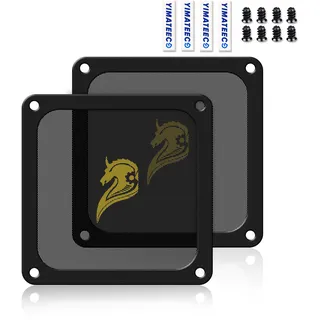 YIMATEECO Staubfilter PC Lüfterabdeckungen 140mm für Computer-Kühlerlüfter, Netzteil, PVC 50 Maschen, Magnetischer Rahmen, PC-Lüfter Kühler Staubdicht(PVC Gentleman, 140 * 140mm, 2Stü, Schwarz)