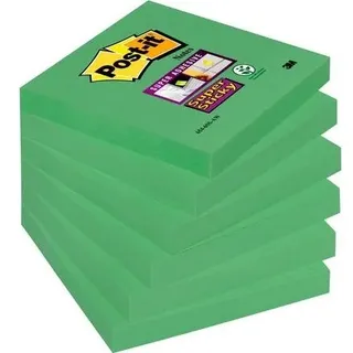 Staples POST-IT SUPER STICKY Block 654-6SS-AW, spargelgrün, 76x76mm, 90 Blatt, 6 Stück