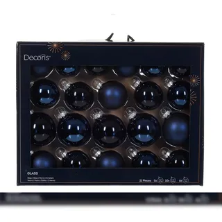 Decoris Kerstbal Glas d7 cm nblw Ass 21st kerst - Decoris