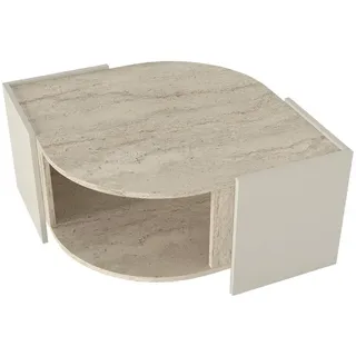 moebel17 Couchtisch Beige Holz 75 x 40 x 75 cm