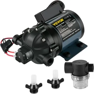 Vevor Abwaschpumpe, 12 V DC, 7 GPM 60 PSI, max. 3 m Hebebühne selbstansaugende Wasserpumpe, mit EPDM-Ventil, Universal-Salzwassersieb & Innengewinde, für Wohnmobil, Marine Deck, Yacht