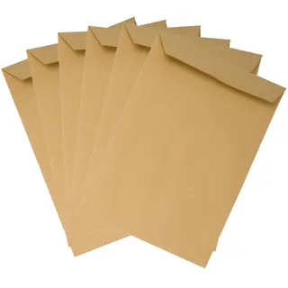 Emerson 50x Versandtasche DIN C4 Braun 229 x 324 mm 90g große Briefumschläge ohne Fenster gerade Klappe Haftklebung Umschläge Maxibrief A4 Briefkuverts Großbrief Kuverts envelope big