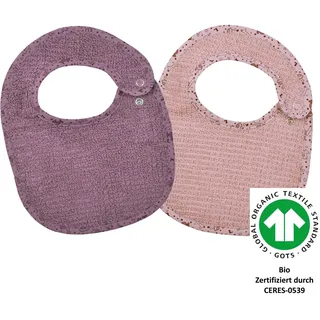 Wörner Lätzchen at home Druckknopflatz 22x29 cm 2er Set, (2-St), Biobaumwolle, maschinenwaschbar, trocknergeeignet rosa