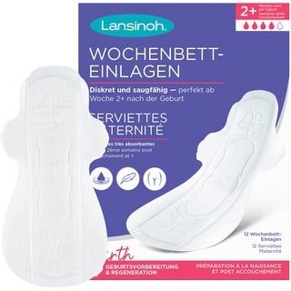 Lansinoh Wochenbett-Einlagen - 12 Stück - super dünn & saugfähig - ab Woche 2+ nach der Geburt