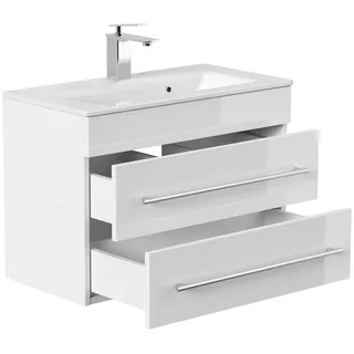 Posseik Waschbecken mit Unterschrank PORTUS SLIMLINE 700 weiß glanz 70,0 x 36,0 x 49,6 cm