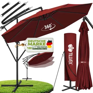 tillvex Sonnenschirm Ø 300 cm Rot
