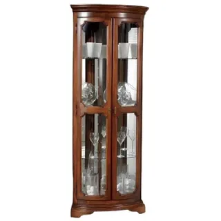 Xlmoebel Eckvitrine Braune Glasvitrine im klassischen Design für elegantes Wohnen (1-St., Eckvitrine) Hergestellt in Europa braun